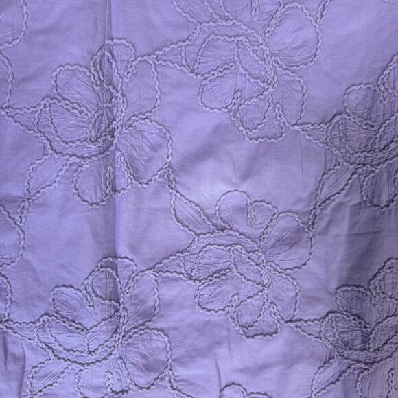 J.Crew Eyelet Puff-Sleeve Mini Dress WMNS 14 Purple Flower Embroidery Crew Neck - Picture 6 of 8